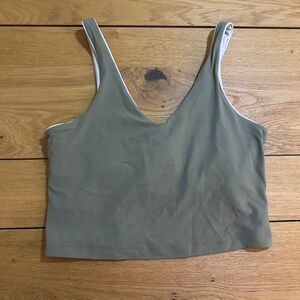 Athleta transcend tipped v crop bra a-c medium green